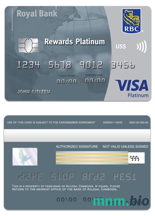 Barbados Royal bank visa platyna karta przykład w formacie PSD
